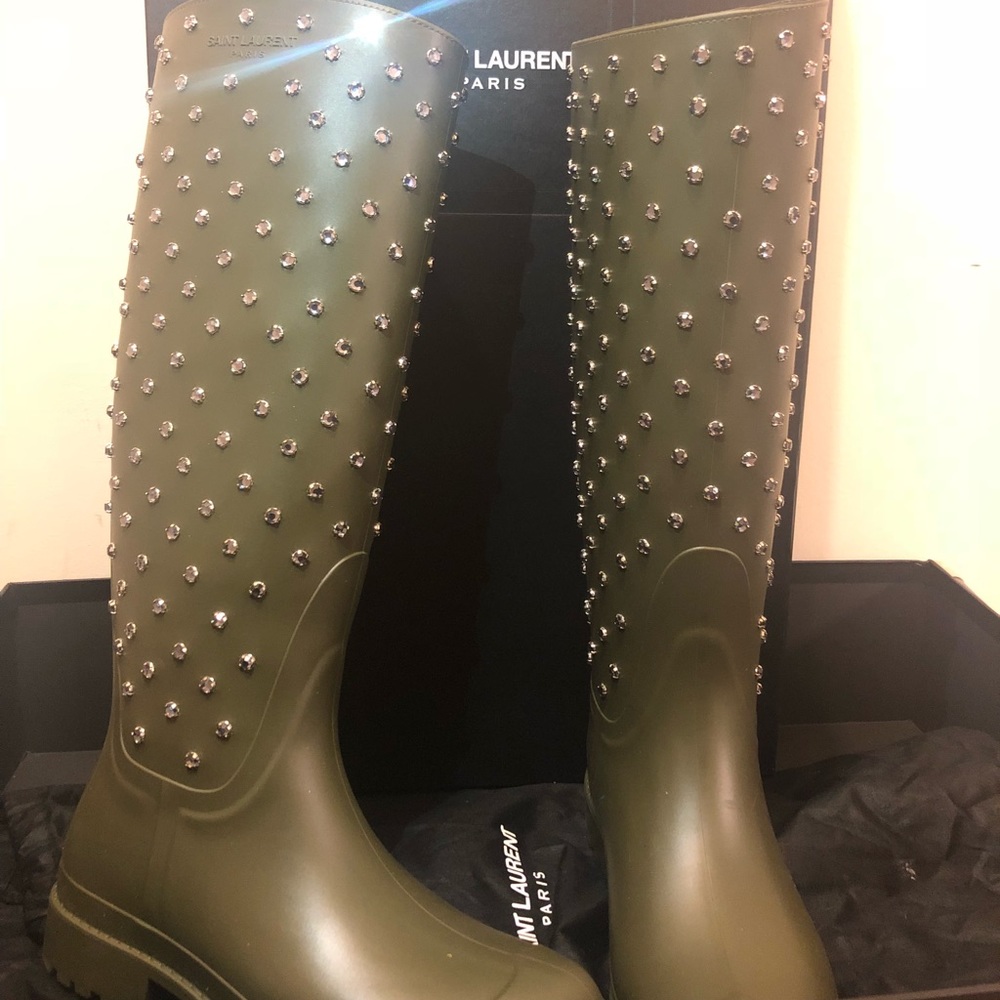 YSL Swarovski Rubber Boots